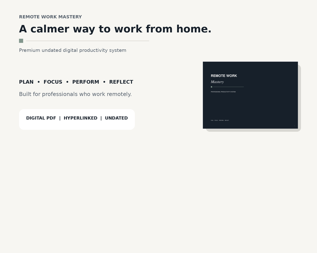Remote Work Mastery: Your Ultimate Home Office Planner